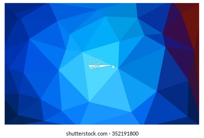 Multicolor blue, red geometric rumpled triangular low poly style gradient illustration graphic background. Vector polygonal design for your business.