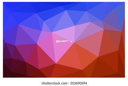 Multicolor blue, red geometric rumpled triangular low poly style gradient illustration graphic background. Vector polygonal design for your business.
