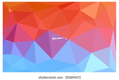 Multicolor blue, red geometric rumpled triangular low poly style gradient illustration graphic background. Vector polygonal design for your business.