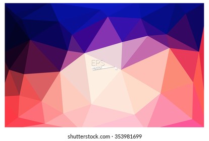 Multicolor blue, red geometric rumpled triangular low poly style gradient illustration graphic background. Vector polygonal design for your business.