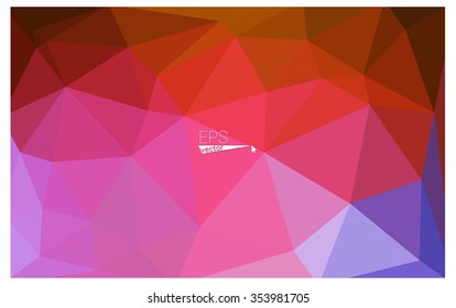 Multicolor blue, red geometric rumpled triangular low poly style gradient illustration graphic background. Vector polygonal design for your business.