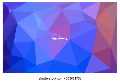 Multicolor blue, red geometric rumpled triangular low poly style gradient illustration graphic background. Vector polygonal design for your business.