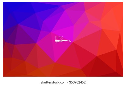 Multicolor blue, red geometric rumpled triangular low poly style gradient illustration graphic background. Vector polygonal design for your business.