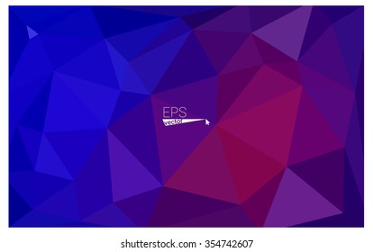 Multicolor blue, red geometric rumpled triangular low poly style gradient illustration graphic background. Vector polygonal design for your business.
