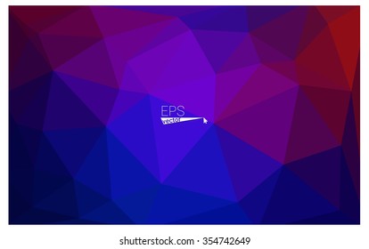 Multicolor blue, red geometric rumpled triangular low poly style gradient illustration graphic background. Vector polygonal design for your business.