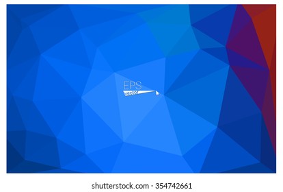 Multicolor blue, red geometric rumpled triangular low poly style gradient illustration graphic background. Vector polygonal design for your business.