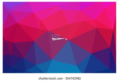 Multicolor blue, red geometric rumpled triangular low poly style gradient illustration graphic background. Vector polygonal design for your business.