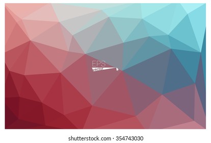 Multicolor blue, red geometric rumpled triangular low poly style gradient illustration graphic background. Vector polygonal design for your business.