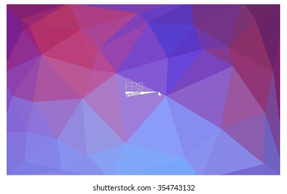Multicolor blue, red geometric rumpled triangular low poly style gradient illustration graphic background. Vector polygonal design for your business.