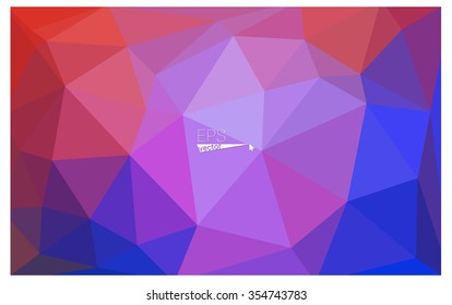 Multicolor blue, red geometric rumpled triangular low poly style gradient illustration graphic background. Vector polygonal design for your business.