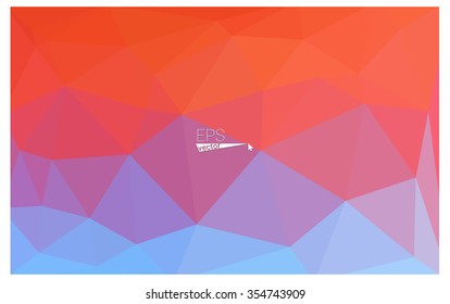 Multicolor blue, red geometric rumpled triangular low poly style gradient illustration graphic background. Vector polygonal design for your business.