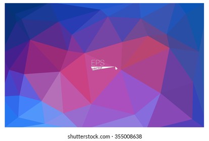 Multicolor blue, red geometric rumpled triangular low poly style gradient illustration graphic background. Vector polygonal design for your business.
