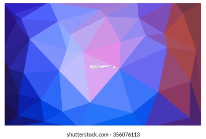 Multicolor blue, red geometric rumpled triangular low poly style gradient illustration graphic background. Vector polygonal design for your business.