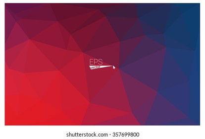 Multicolor blue, red geometric rumpled triangular low poly style gradient illustration graphic background. Vector polygonal design for your business.