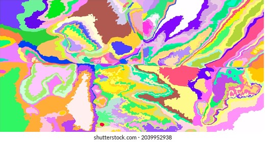 Multicolor Blue Red Green Color Yellow Illustration. Details Original Pink Pastel Fashion Design. Grunge Art Rainbow Light Detailed Soft Vector. Unique Textile Modern Psychedelic Acid Background.