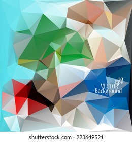 Multicolor ( Blue, Red, Green ) Design Templates. Geometric Triangular Abstract Modern Vector Background. 