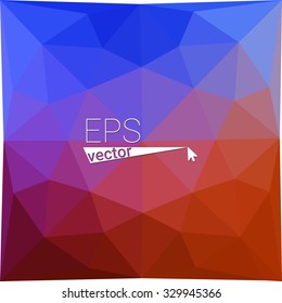 multicolor blue red orange geometric rumpled triangular low poly style gradient illustration graphic background. Vector polygonal design for your business.