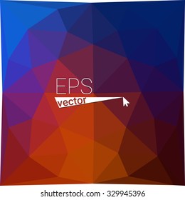 multicolor blue red orange geometric rumpled triangular low poly style gradient illustration graphic background. Vector polygonal design for your business.