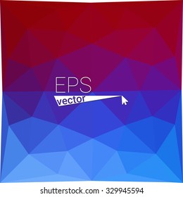 multicolor blue red orange geometric rumpled triangular low poly style gradient illustration graphic background. Vector polygonal design for your business.