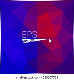 multicolor blue red orange geometric rumpled triangular low poly style gradient illustration graphic background. Vector polygonal design for your business.