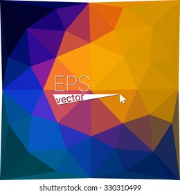multicolor blue red orange geometric rumpled triangular low poly style gradient illustration graphic background. Vector polygonal design for your business.