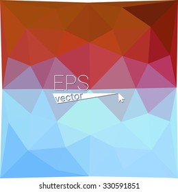 multicolor blue red orange geometric rumpled triangular low poly style gradient illustration graphic background. Vector polygonal design for your business.