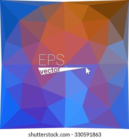 multicolor blue red orange geometric rumpled triangular low poly style gradient illustration graphic background. Vector polygonal design for your business.