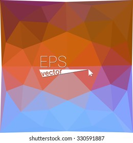 multicolor blue red orange geometric rumpled triangular low poly style gradient illustration graphic background. Vector polygonal design for your business.