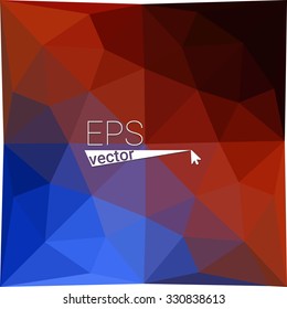 multicolor blue red orange geometric rumpled triangular low poly style gradient illustration graphic background. Vector polygonal design for your business.