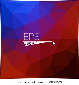 multicolor blue red orange geometric rumpled triangular low poly style gradient illustration graphic background. Vector polygonal design for your business.