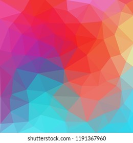 Multicolor blue, red polygonal illustration, which consist of triangles. Geometric background in Origami style with gradient. Triangular design for your business.