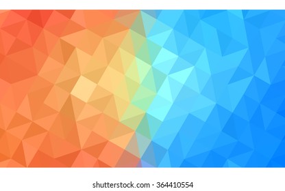 Multicolor blue, red polygonal illustration, which consist of triangles. Geometric background in Origami style with gradient. Triangular design for your business in vector.