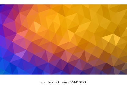 Multicolor blue, red polygonal illustration, which consist of triangles. Geometric background in Origami style with gradient. Triangular design for your business in vector.