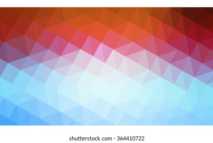 Multicolor blue, red polygonal illustration, which consist of triangles. Geometric background in Origami style with gradient. Triangular design for your business in vector.
