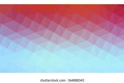 Multicolor blue, red polygonal illustration, which consist of triangles. Geometric background in Origami style with gradient. Triangular design for your business in vector.