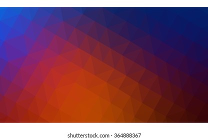 Multicolor blue, red polygonal illustration, which consist of triangles. Geometric background in Origami style with gradient. Triangular design for your business in vector.