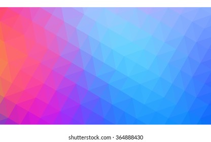 Multicolor blue, red polygonal illustration, which consist of triangles. Geometric background in Origami style with gradient. Triangular design for your business in vector.