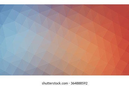 Multicolor blue, red polygonal illustration, which consist of triangles. Geometric background in Origami style with gradient. Triangular design for your business in vector.