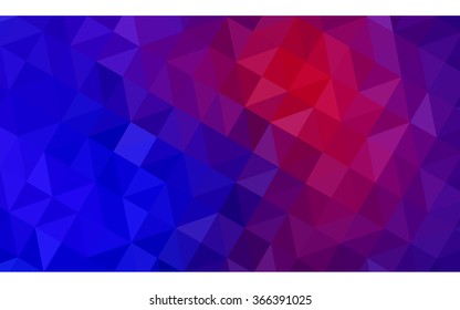 Multicolor blue, red polygonal illustration, which consist of triangles. Geometric background in Origami style with gradient. Triangular design for your business.