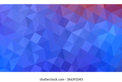 Multicolor blue, red polygonal illustration, which consist of triangles. Geometric background in Origami style with gradient. Triangular design for your business.