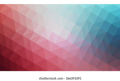 Multicolor blue, red polygonal illustration, which consist of triangles. Geometric background in Origami style with gradient. Triangular design for your business.