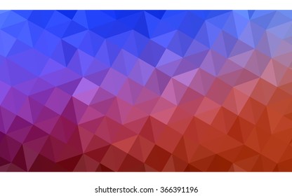 Multicolor blue, red polygonal illustration, which consist of triangles. Geometric background in Origami style with gradient. Triangular design for your business.
