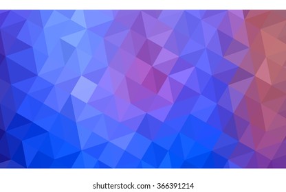 Multicolor blue, red polygonal illustration, which consist of triangles. Geometric background in Origami style with gradient. Triangular design for your business.