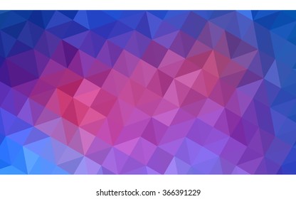 Multicolor blue, red polygonal illustration, which consist of triangles. Geometric background in Origami style with gradient. Triangular design for your business.