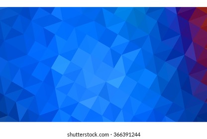 Multicolor blue, red polygonal illustration, which consist of triangles. Geometric background in Origami style with gradient. Triangular design for your business.