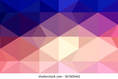 Multicolor blue, red polygonal illustration, which consist of triangles. Geometric background in Origami style with gradient. Triangular design for your business.