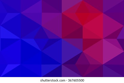 Multicolor blue, red polygonal illustration, which consist of triangles. Geometric background in Origami style with gradient. Triangular design for your business.