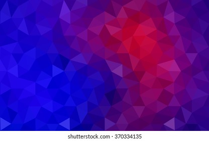 Multicolor blue, red polygonal illustration, which consist of triangles. Geometric background in Origami style with gradient. Triangular design for your business.