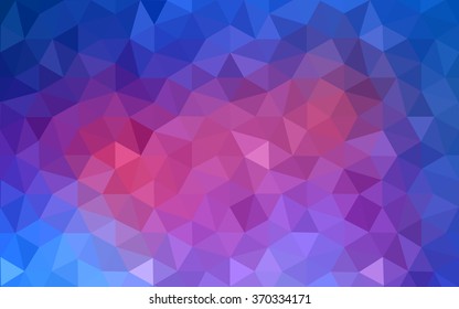 Multicolor blue, red polygonal illustration, which consist of triangles. Geometric background in Origami style with gradient. Triangular design for your business.