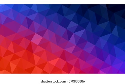 Multicolor blue, red polygonal illustration, which consist of triangles. Geometric background in Origami style with gradient. Triangular design for your business.